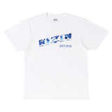 RIZIN CAMO ロゴTシャツ WHT BLUE カモフラ 迷彩 ライジン 格闘技 ホワイト ブルー