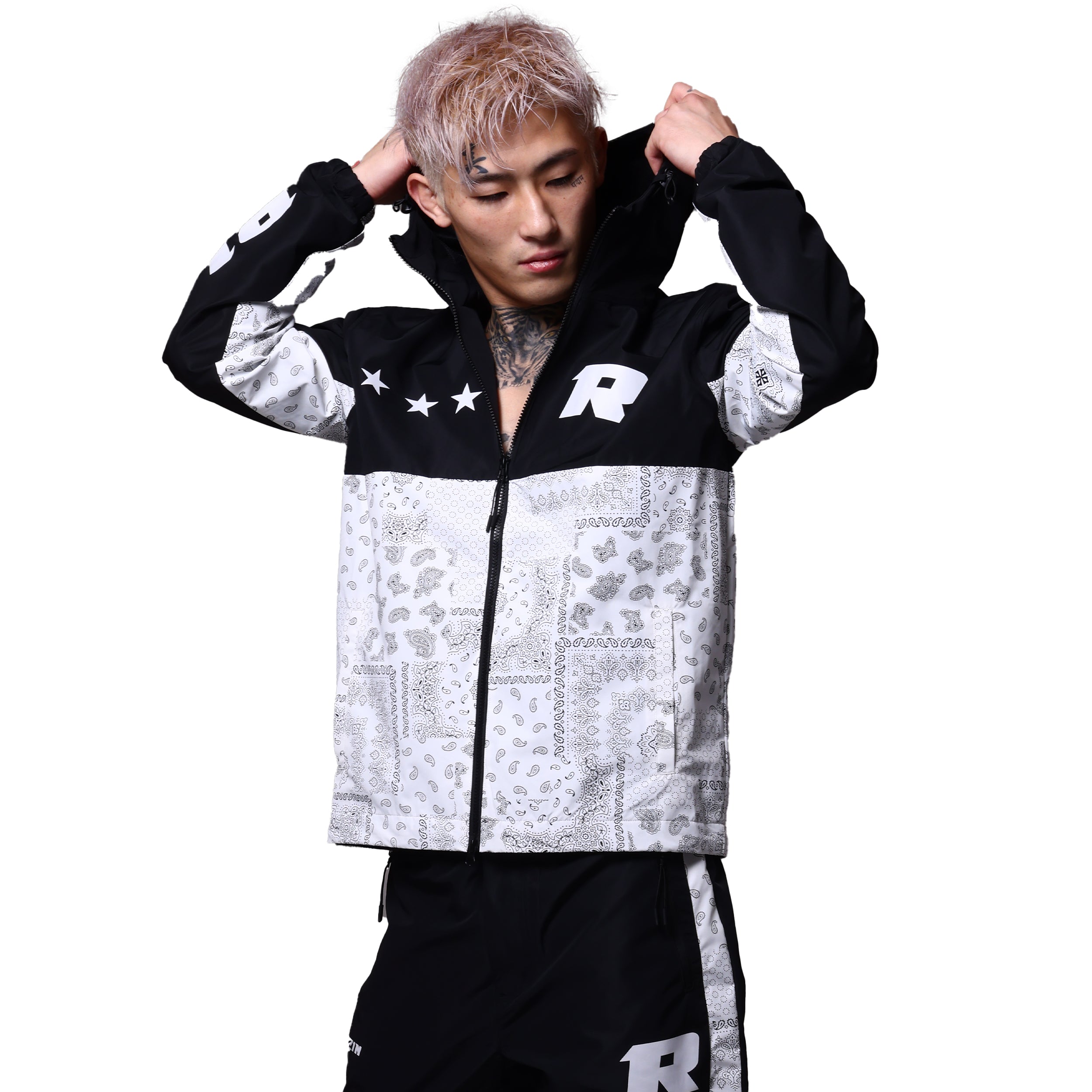 RIZIN】ベルトプリント セットアップスウェット グレー × XLサイズ