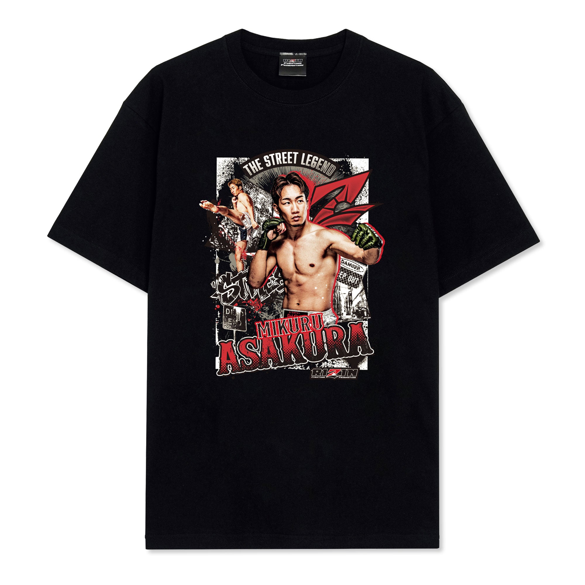朝倉未来限定Tシャツと強者理論限定キーホルダーです！ 9/4先行予約】【RIZIN 公式グッズ】朝倉未来 × RIZIN コラボ Tシャツ