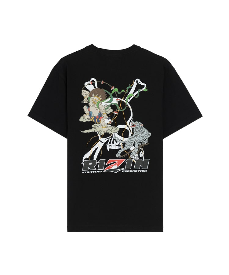 RIZIN 公式グッズ】RIZIN×Roen 雷神×狼煙 T-Shirt / BLACK ライジン