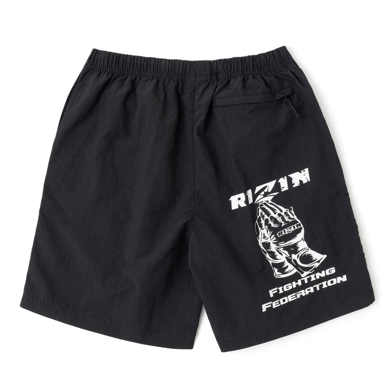 公式】RIZIN ナイロンイージーショーツ BLK ライジン 格闘技 RIZIN