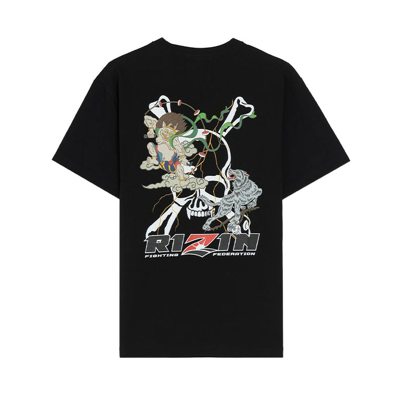 RIZIN 公式グッズ】RIZIN×Roen 雷神×狼煙 T-Shirt / BLACK ライジン