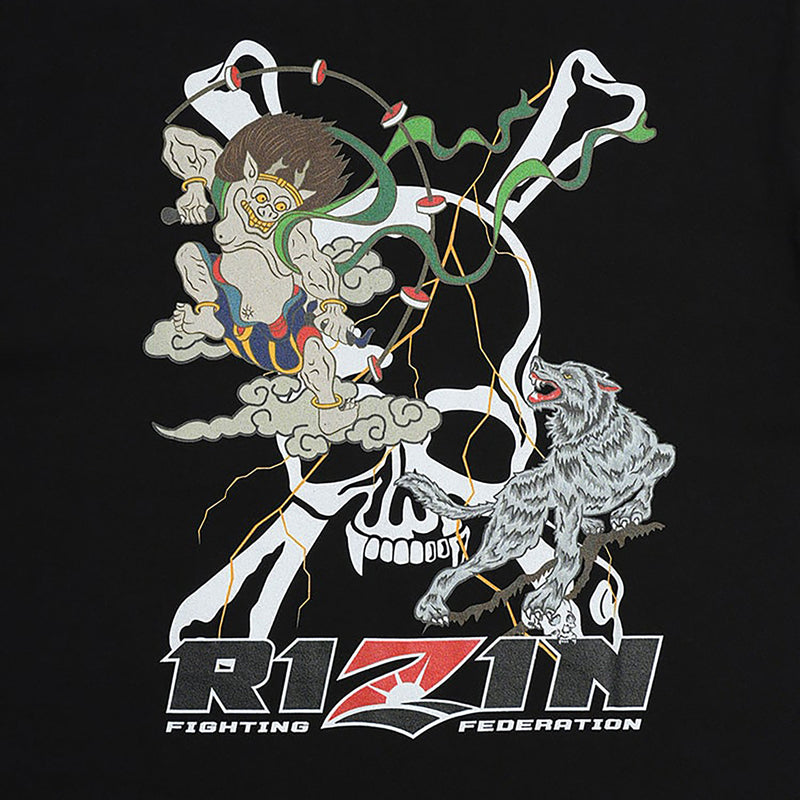 RIZIN 公式グッズ】RIZIN×Roen 雷神×狼煙 T-Shirt / BLACK ライジン