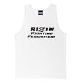 RIZIN ロゴ タンクトップ ノースリーブ ヴィンテージ風ロゴ ライジン 格闘技 トレーニングウェア ホワイト