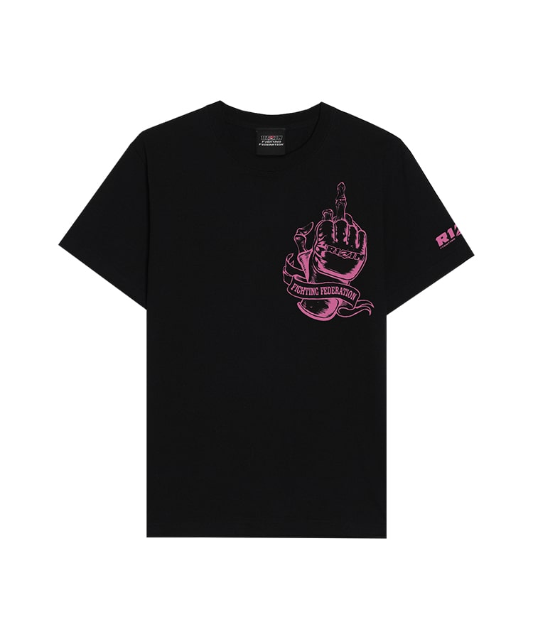 RIZIN GLOVE 2 【綿100％】 Tシャツ｜ブラック/ピンク