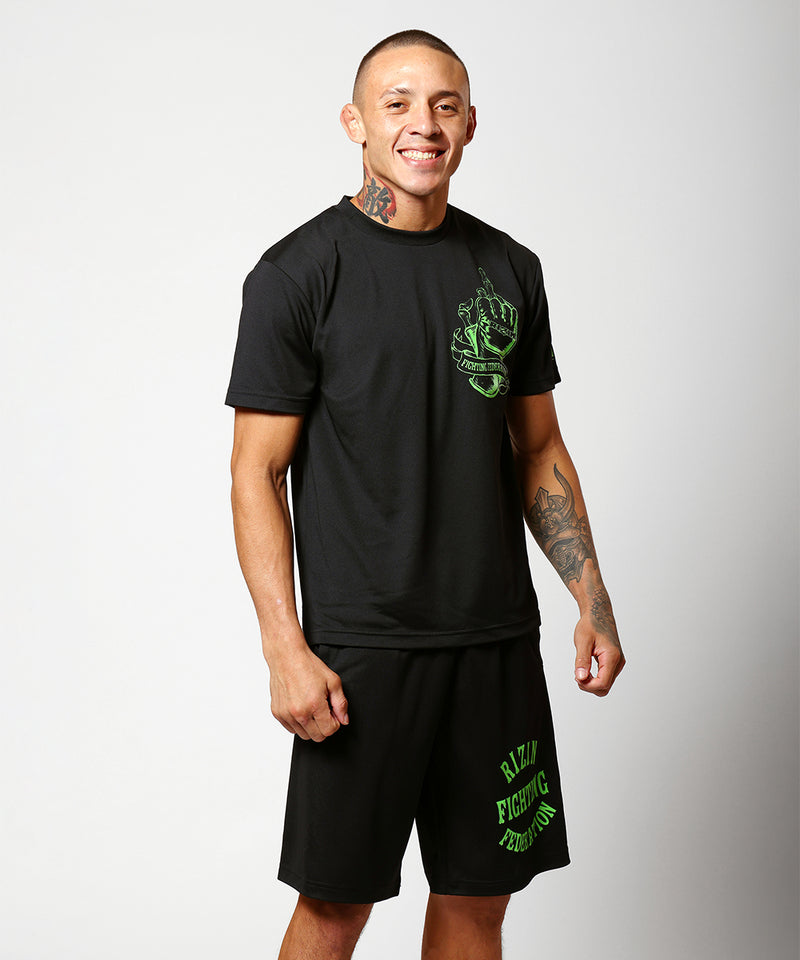 RIZIN GLOVE 2 【DRY】 Tシャツ｜ブラック/グリーン