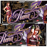 RENA × RIZIN スポーツタオル（パープル＆ブラック・フォトデザイン）