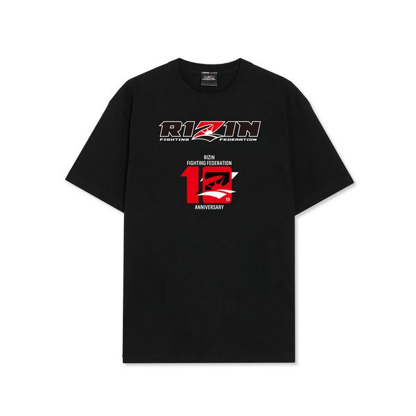 RIZIN 公式グッズ】RIZIN 10周年記念 Tシャツ BLK メンズ レディース RIZIN 公式グッズ】RIZIN 10周年記念 Tシャツ BLK メンズ レディース