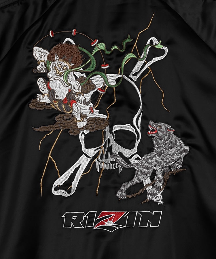 公式】RIZIN×Roen 雷神×狼煙スカジャン ライジン 格闘技 狼煙