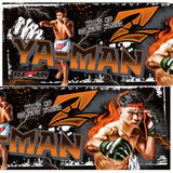 YA-MAN × RIZIN スポーツタオル（ブラック＆オレンジ・フォトデザイン）